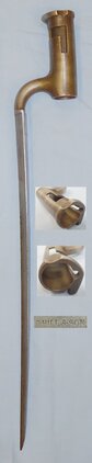 British Pattern 1842 Lovell’s Catch Socket Bayonet by Manufacturer S.Hill & Sons. BAYO 610. Bayonet in 