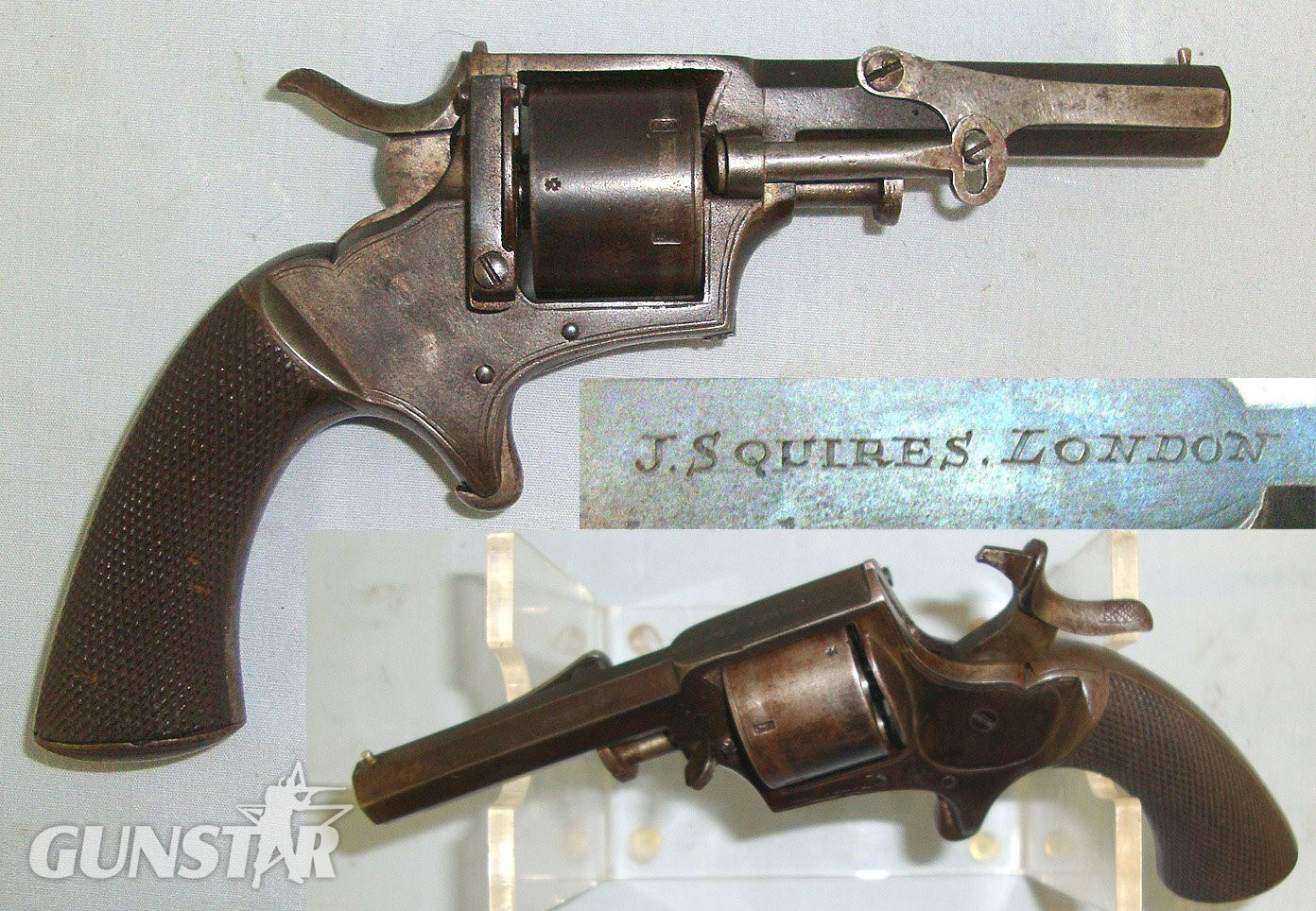 SCARCE** C1880’s J. Squires London Webley .30 Rim Fire Six-Shot Webley Pocket Revolver, Side Gate Loading With Captive Extractor Lever. Sn 23653 rim fire revolver .30 Revolver in 