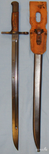 Type 30 Ariska Bayonet with Scabbard and Rare Canvas Frog. BAYO 168 Bayonet in 