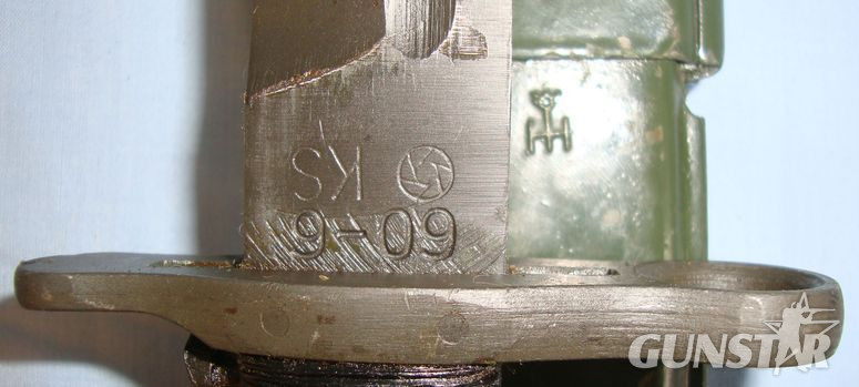  Taiwan Variant Of The WW2 US M1 Garand Rifle Bayonet Marked 'KS 60-6' & Scabbard Bayonet