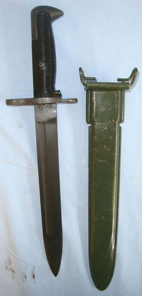 Taiwan Variant Of The WW2 US M1 Garand Rifle Bayonet Marked 'KS 60-6' & Scabbard Bayonet