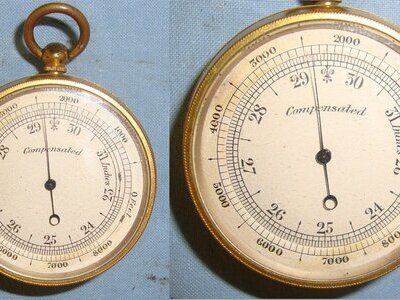 Cased, C1910 WW1 Era British RNAS/RFC Observation Balloon Troops Negretti & Zambra Pocket Barometer / Altimeter With Magnifying Compass Compendium. Sn 17917  Other Accessory