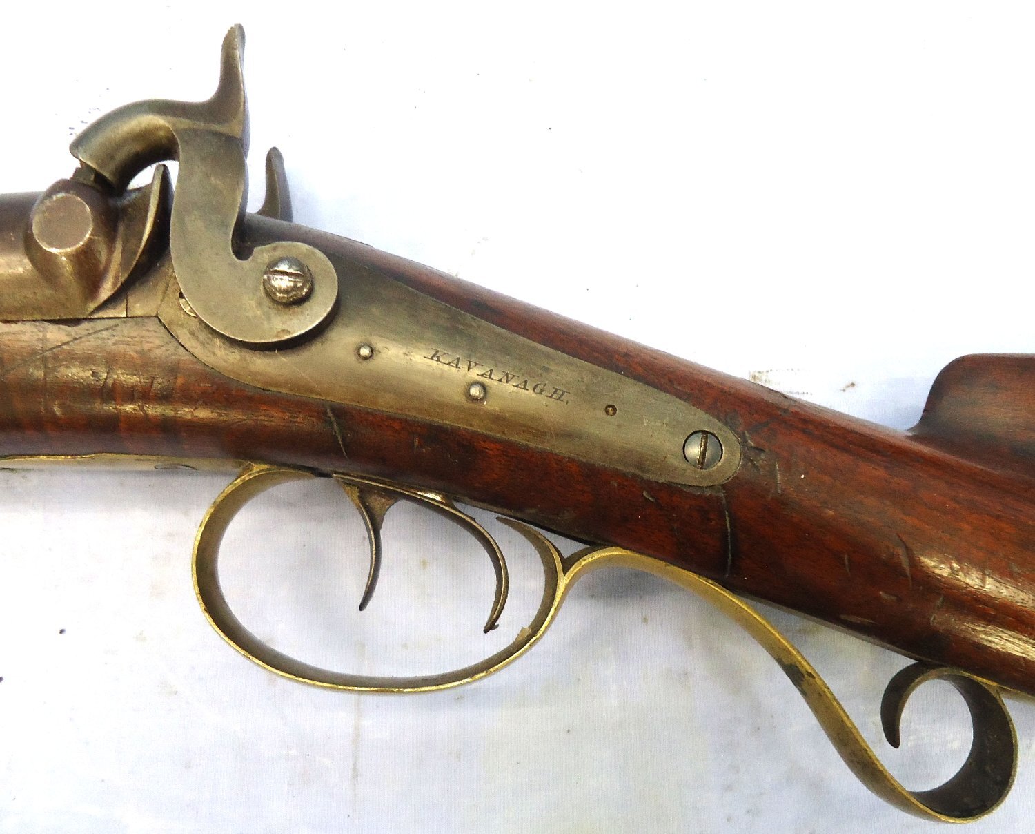 {CATEGORY} - Kavanagh & Sons Mid 1850s, Irish Constabulary Double Barrelled Percussion Carbine, .750 Bore by Kavanagh, Dublin. Sn - 22726 Muzzleloader .75 Cal Muzzleloader Rifle in 