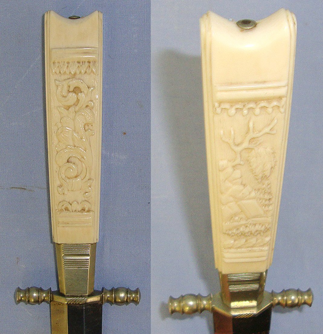 Late Victorian Era, English Form Spear Point Bowie Knife With German Silver Fittings & Scabbard. Sn 23571 Dagger