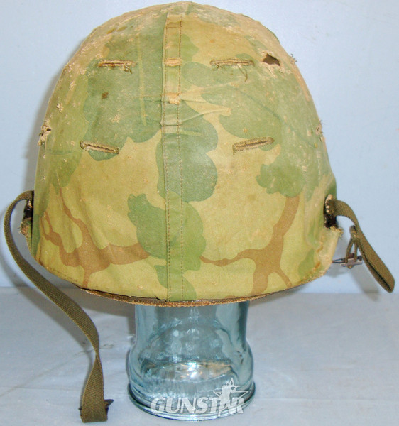  American Vietnam War Period M1 Combat Helmet, Liner, & Camouflage Cover. HE 842. American Vietnam War Period M1 Combat Helmet, Liner, & Camouflage Cover. HE 842. Clothing