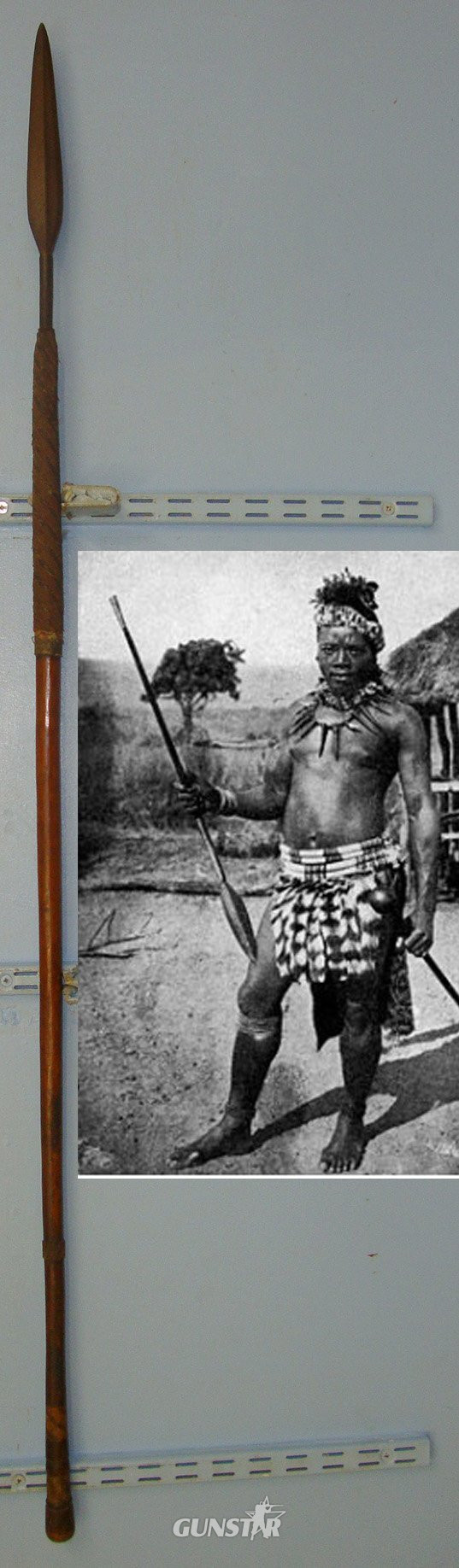 SCARCE**ORIGINAL**Victorian Era Zulu Warrior’s Assegai Short Stabbing Spear With Intricate Bi-Colour Wire Binding. Sn 22867 Other Blade in 
