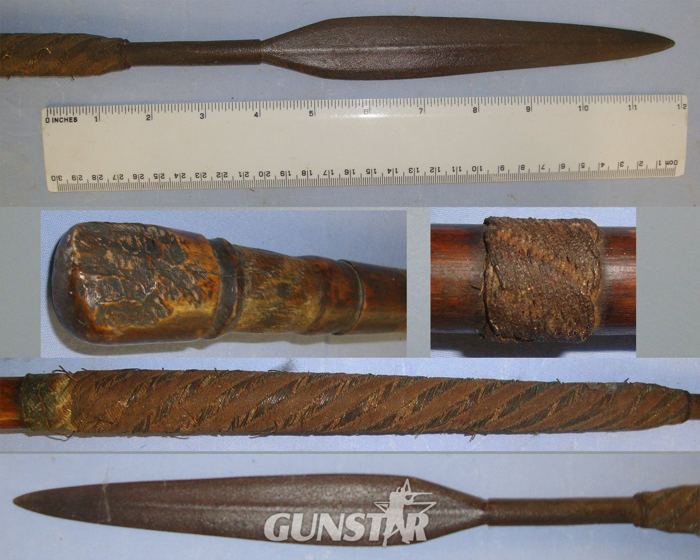 SCARCE**ORIGINAL**Victorian Era Zulu Warrior’s Assegai Short Stabbing Spear With Intricate Bi-Colour Wire Binding. Sn 22867 Other Blade