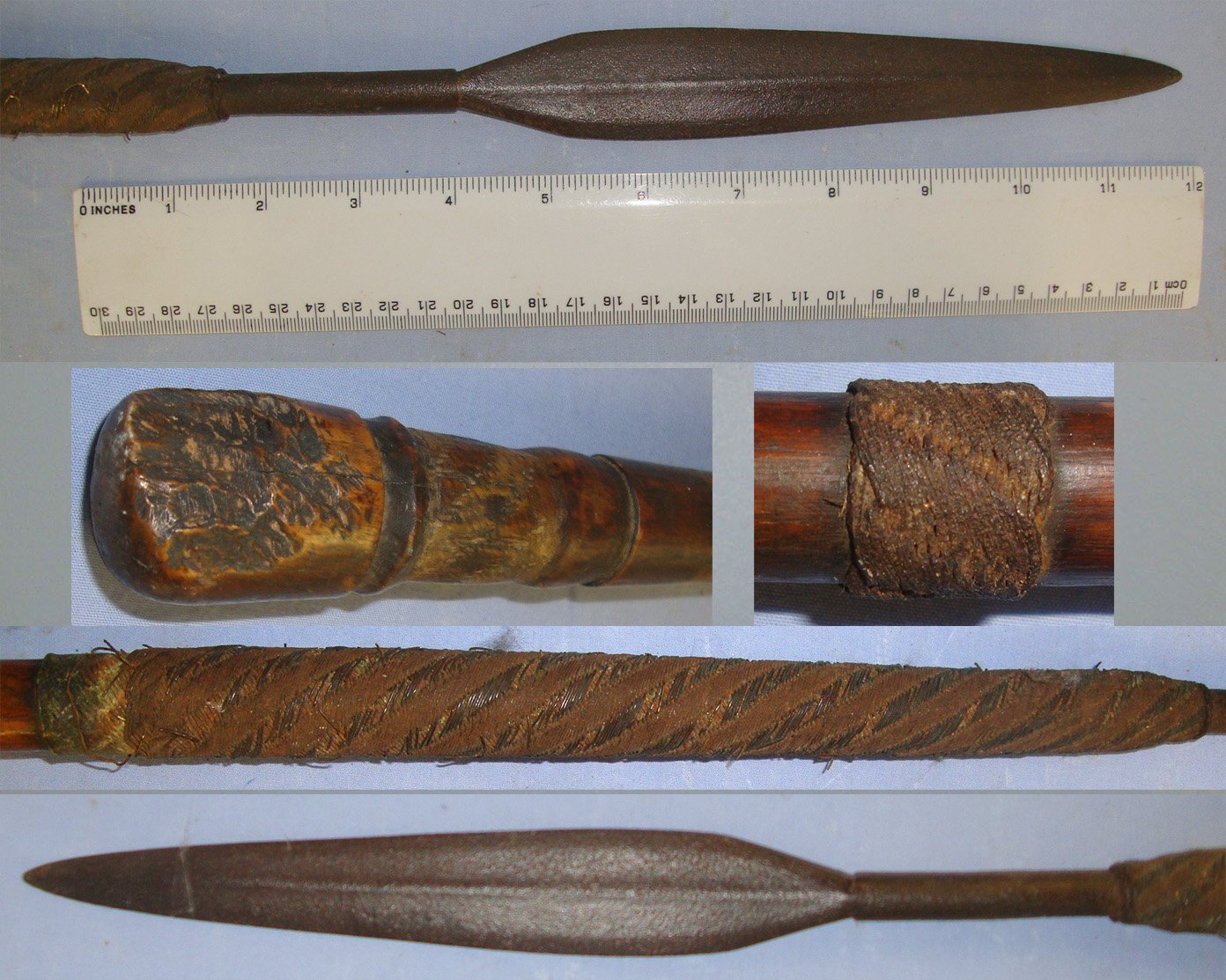 SCARCE**ORIGINAL**Victorian Era Zulu Warrior’s Assegai Short Stabbing Spear With Intricate Bi-Colour Wire Binding. Sn 22867 Other Blade