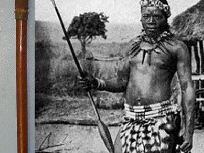 SCARCE**ORIGINAL**Victorian Era Zulu Warrior’s Assegai Short Stabbing Spear With Intricate Bi-Colour Wire Binding. Sn 22867 Other Blade