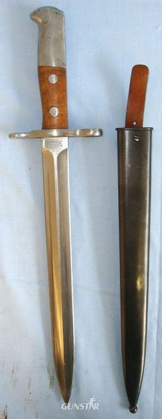 Swiss Model 1918 Schmidt Rubin Bayonet For M1911/M1931 Rifles & M41-M44 Sub Mach Bayonet in 