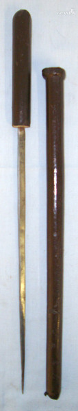  WW1 Era British Officers Brown Leather Bound Swagger Sword Stick Sword