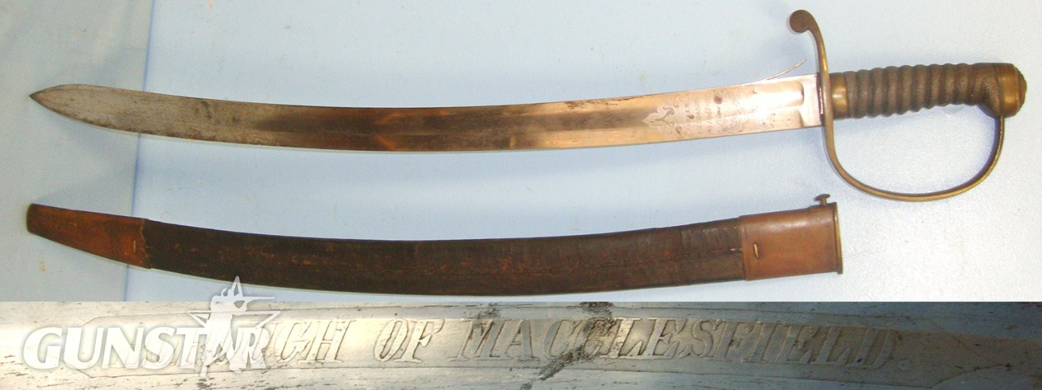 RARE**Victorian Era English Parker Field & Sons London Borough Of Macclesfield (Cheshire) Constabulary Police Short Sword Hanger With Etched Blade & Scabbard. Sn 22426:39 Sword in 