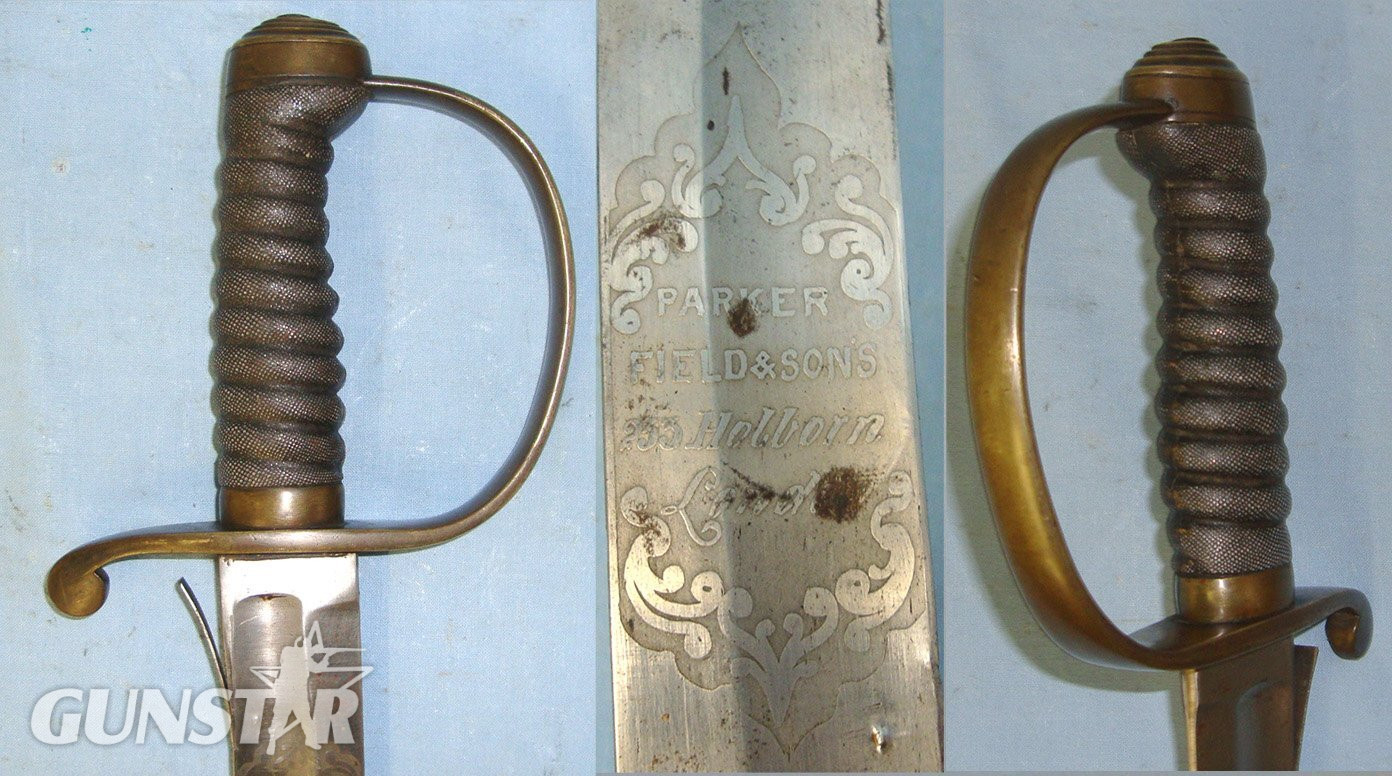 RARE**Victorian Era English Parker Field & Sons London Borough Of Macclesfield (Cheshire) Constabulary Police Short Sword Hanger With Etched Blade & Scabbard. Sn 22426:39 Sword