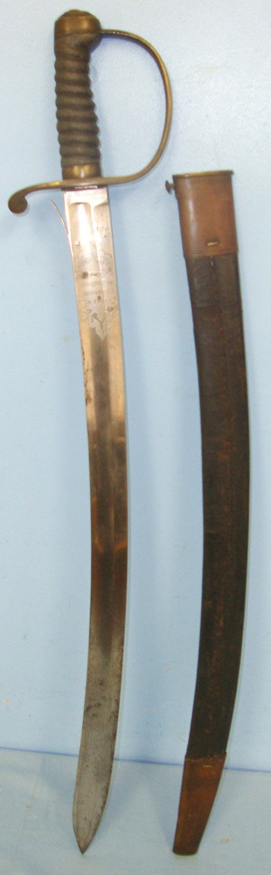  RARE**Victorian Era English Parker Field & Sons London Borough Of Macclesfield (Cheshire) Constabulary Police Short Sword Hanger With Etched Blade & Scabbard. Sn 22426:39 Sword