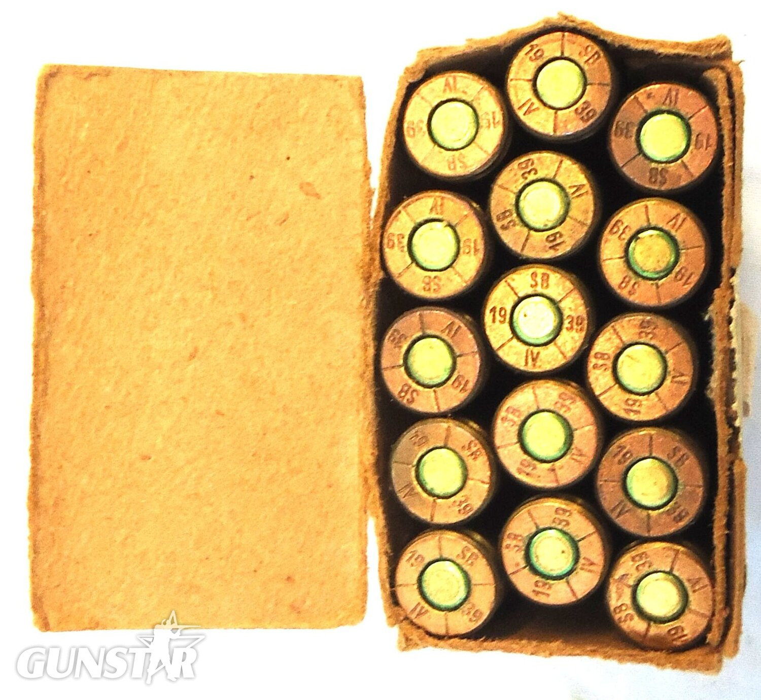 DEACTIVATED INERT. Rare, Czech WW2 Service Pack of 15 Rounds of 7.92×57mm Mauser Model 34 Pointed Ball Heavy Cartridges. O 2412 DEACTIVATED INERT. Rare, Czech WW2 Service Pack of 15 Rounds of 7.92×57mm Mauser Model 34 Pointed Ball Heavy Cartridges. O 2412 Various Other Ammunition