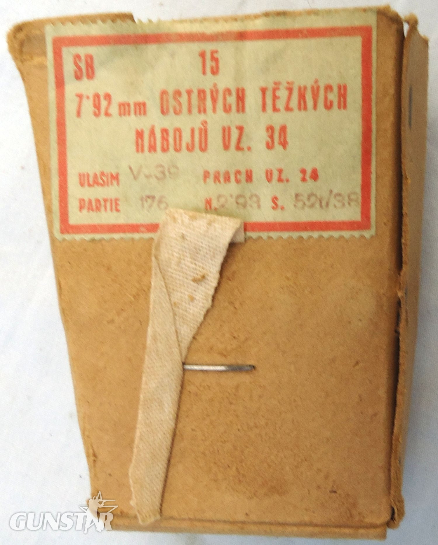 DEACTIVATED INERT. Rare, Czech WW2 Service Pack of 15 Rounds of 7.92×57mm Mauser Model 34 Pointed Ball Heavy Cartridges. O 2412 DEACTIVATED INERT. Rare, Czech WW2 Service Pack of 15 Rounds of 7.92×57mm Mauser Model 34 Pointed Ball Heavy Cartridges. O 2412 Various Other Ammunition 