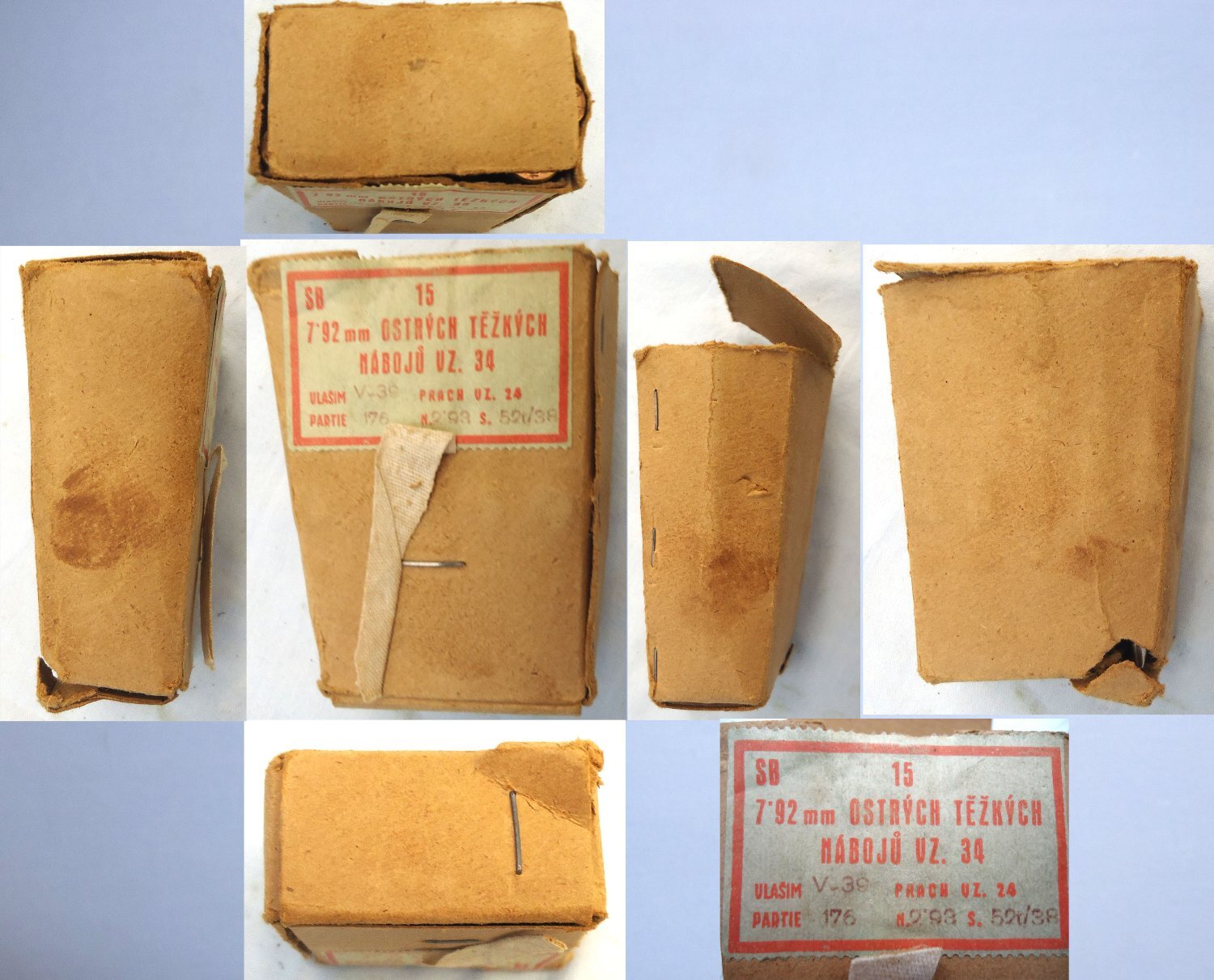  DEACTIVATED INERT. Rare, Czech WW2 Service Pack of 15 Rounds of 7.92×57mm Mauser Model 34 Pointed Ball Heavy Cartridges. O 2412 DEACTIVATED INERT. Rare, Czech WW2 Service Pack of 15 Rounds of 7.92×57mm Mauser Model 34 Pointed Ball Heavy Cartridges. O 2412 Various Other Ammunition