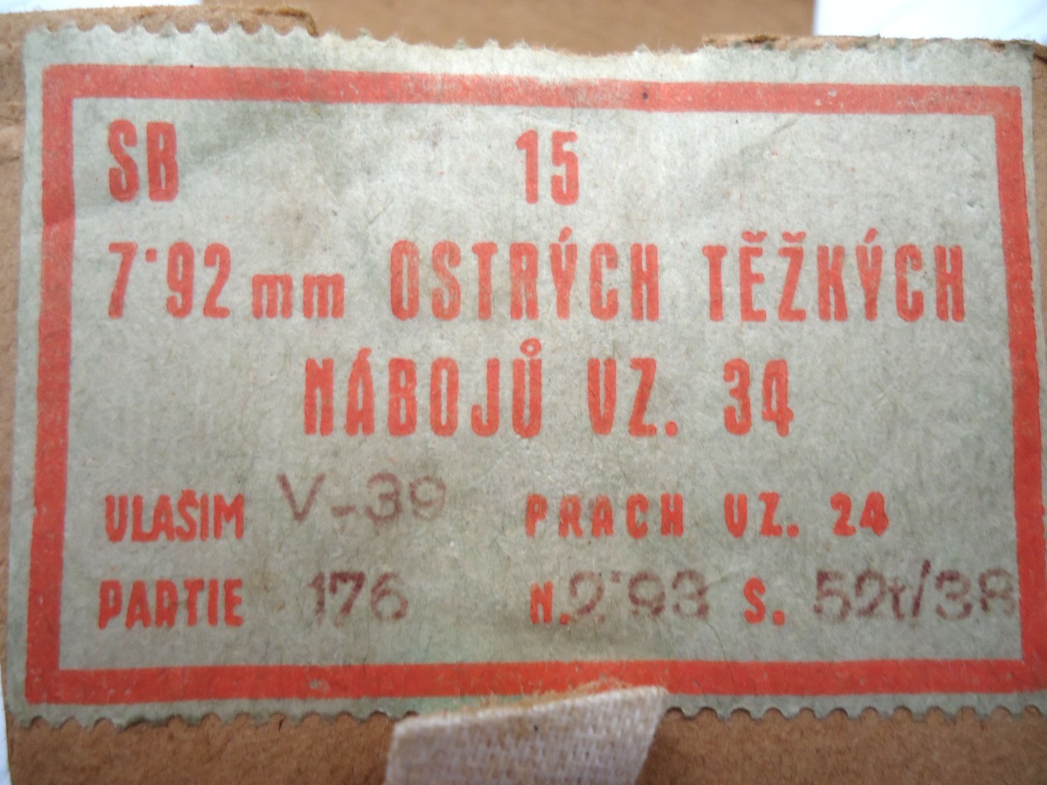 DEACTIVATED INERT. Rare, Czech WW2 Service Pack of 15 Rounds of 7.92×57mm Mauser Model 34 Pointed Ball Heavy Cartridges. O 2412 DEACTIVATED INERT. Rare, Czech WW2 Service Pack of 15 Rounds of 7.92×57mm Mauser Model 34 Pointed Ball Heavy Cartridges. O 2412 Various Other Ammunition - {CATEGORY} in 