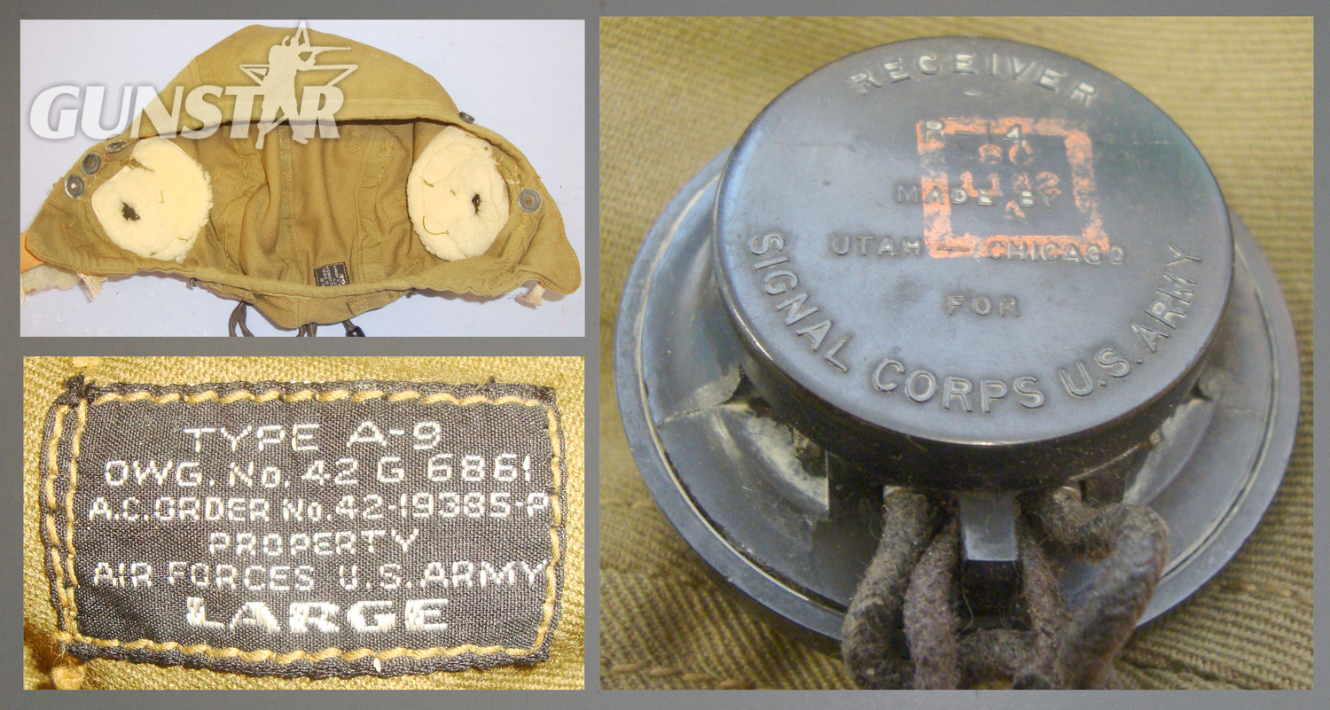  WWII US Army Air Forces  A-9 Summer Flying Helmet with Full Wiring Looms. 20979. WWII US Army Air Forces  A-9 Summer Flying Helmet with Full Wiring Looms. 20979. Clothing