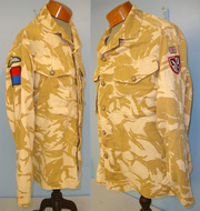 C1990’s Iraqi Desert Storm Era British Nato Tropical Desert Sand Camouflage Combat Jacket With British Para Jump Wings & Formation Patch Insignia  Clothing