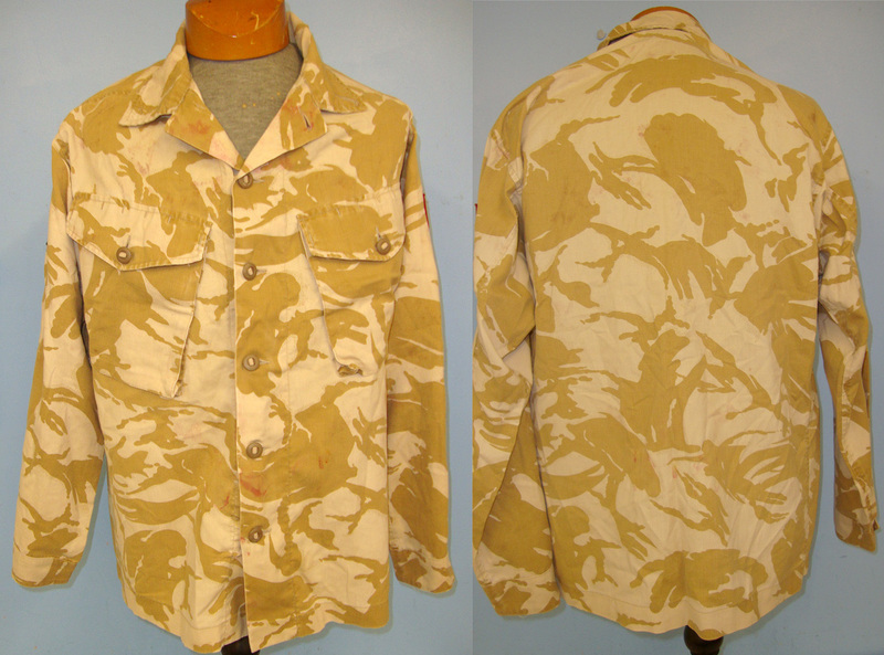  C1990’s Iraqi Desert Storm Era British Nato Tropical Desert Sand Camouflage Combat Jacket With British Para Jump Wings & Formation Patch Insignia  Clothing