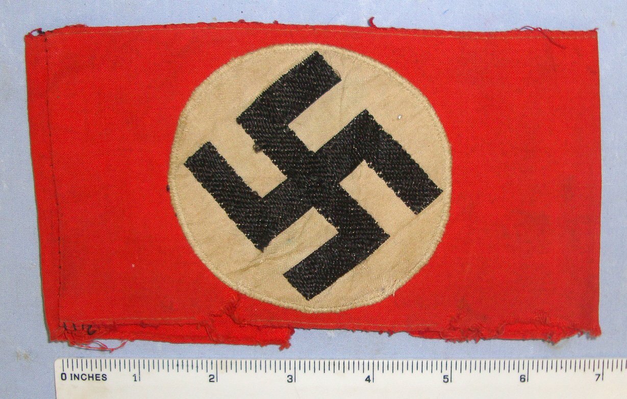 Original, WW2 Era Nazi German NSDAP (National Socialist German Workers Party) 3 Piece Construction Arm Band. N 157  Antique & Militaria
