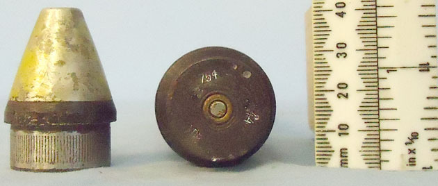  30 mm MK108 (30x90RB) HEI (High Explosive Incendiary) (M geschloss) Cannon Round WW2 INERT German 30 mm MK108 (30x90RB) HEI (High Explosive Incendiary) (M geschl Antique & Militaria