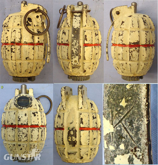 INERT DEACTIVATED. WW2, 1944 Dated, Mills No 36M MK1, Dummy Hand Grenade. Sn - 19966:6 INERT DEACTIVATED. WW2, 1944 Dated, Mills No 36M MK1, Dummy Hand Grenade. Sn - 19966:6  Other Ammunition