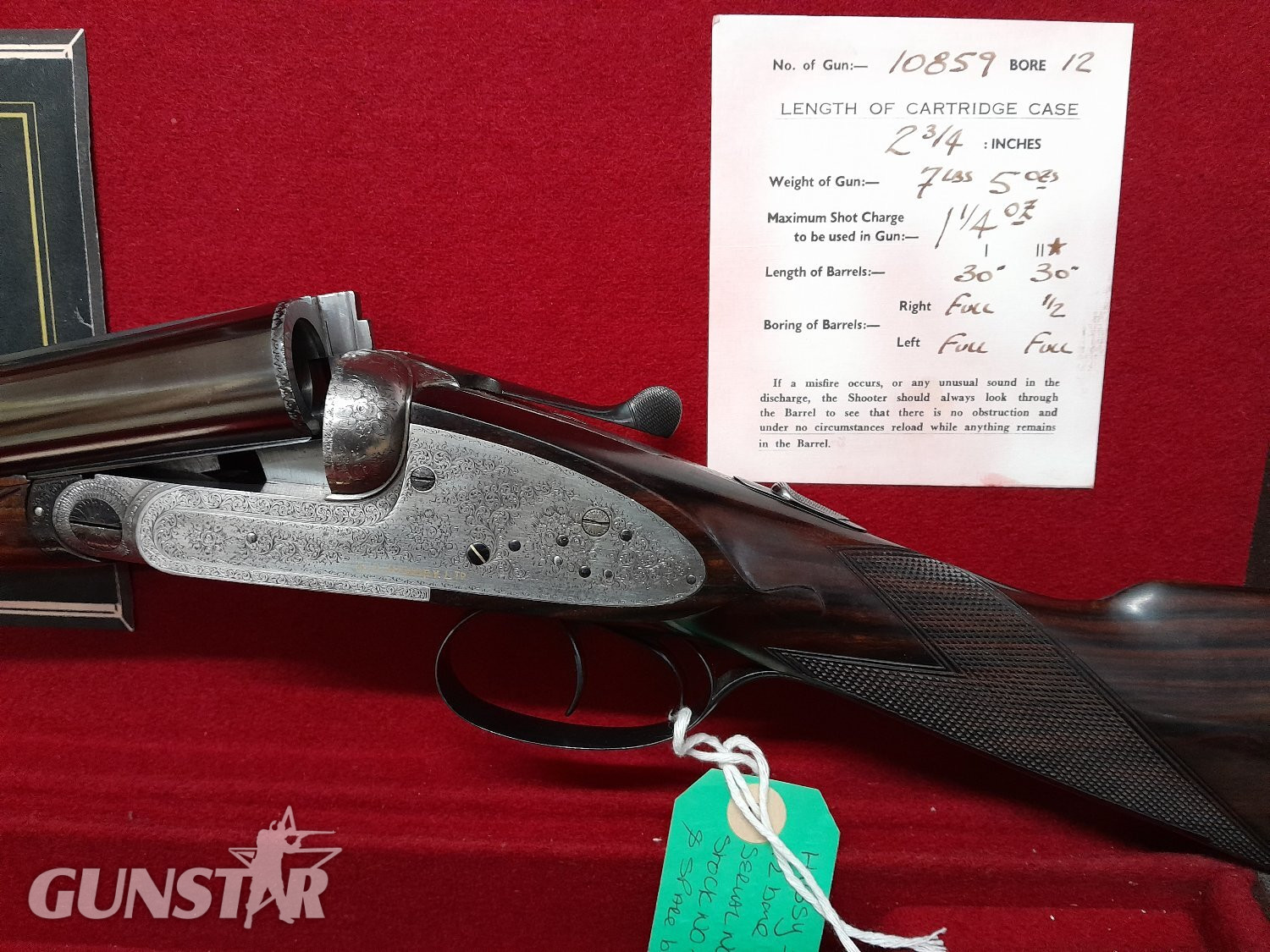  H. J. Hussey imperial live pigeon gun x2 barrel set Side By Side 12 Bore/gauge