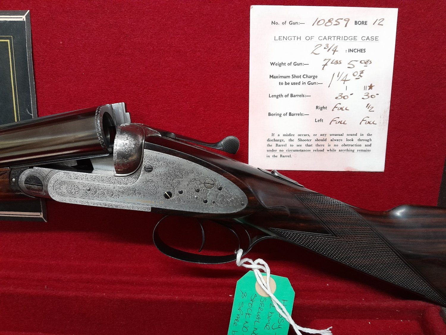  H. J. Hussey imperial live pigeon gun x2 barrel set Side By Side 12 Bore/gauge