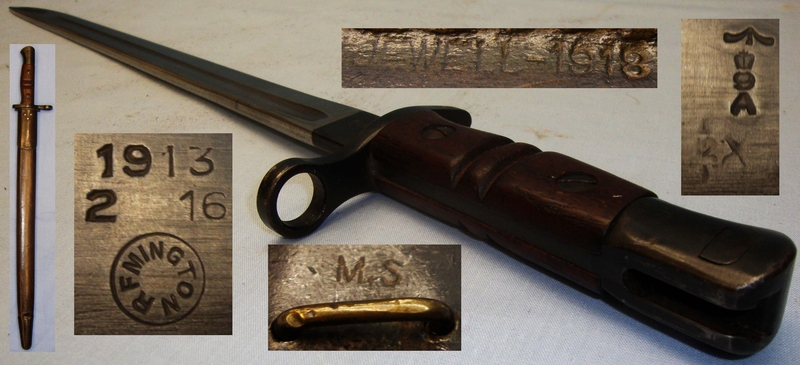 WWI British ‘1913’ Pattern Sword, Bayonet and Scabbard. BAYO 698. Bayonet