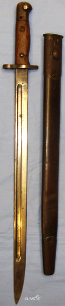 British ‘1907’ Bayonet and Scabbard by ‘GEO. Bussey & Co Ltd. BAYO 759. Bayonet in 
