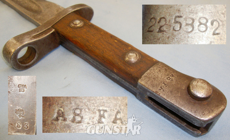 Norwegian 1894/M1 Krag Bayonet, Scabbard & Frog.  BAYO 275. Bayonet