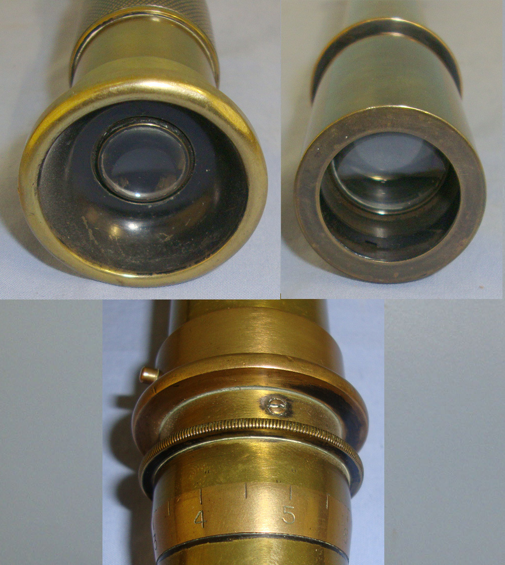 1906 Dated British WD Vickers Sons & Maxim Ltd Telescope Sighting No.4 (Mark 1) Brass 5.5 Magnification Sighting Scope For WW1 18 & 13 Pdr Field Artillery Guns. OPT 797  Sight & Optic