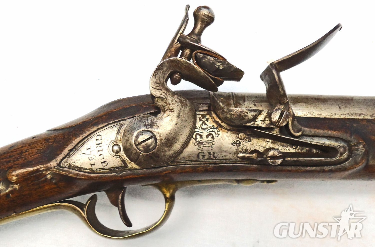 {CATEGORY} - British, Flintlock, 1761 Dated, .65” Calibre Brown Bess Cavalry Carbine with 20“ Barrel Marked to the 2nd Dragoon Guards. - A 1107 British, Flintlock, 1761 Dated, .65” Calibre Brown Bess Cavalry Carbine with 20“ Barrel Marked to the 2nd Dragoon Guards. - A 1107 Muzzleloader .65 Cal Muzzleloader Rifle in 
