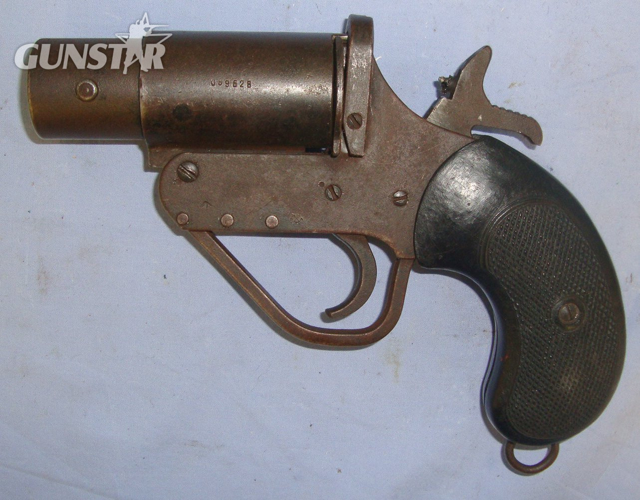  WW2 Era British 1” Calibre Pressed Steel Frame Trench / Flare Signal Pistol. D 6029 None Single Shot