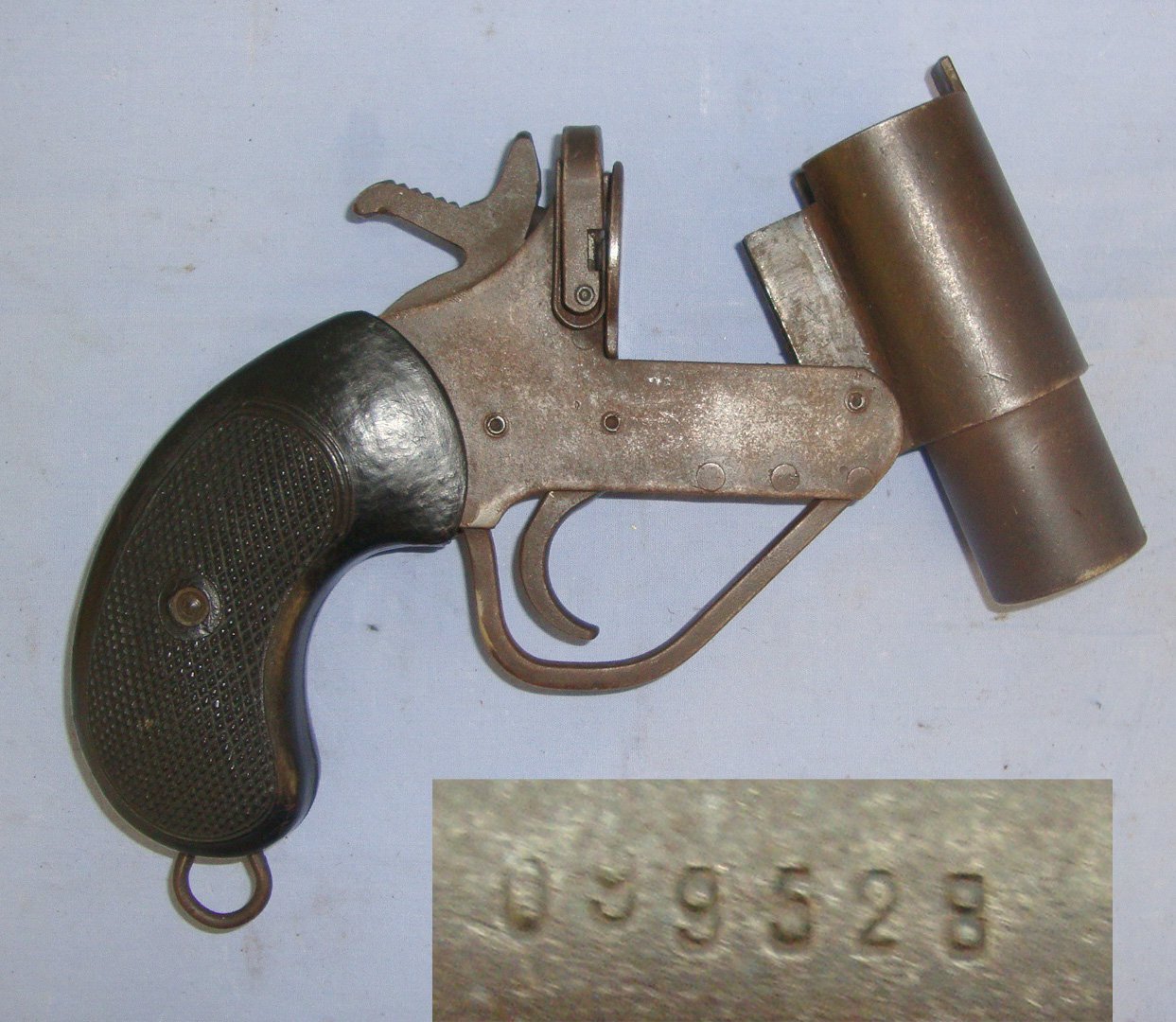 WW2 Era British 1” Calibre Pressed Steel Frame Trench / Flare Signal Pistol. D 6029 None Single Shot