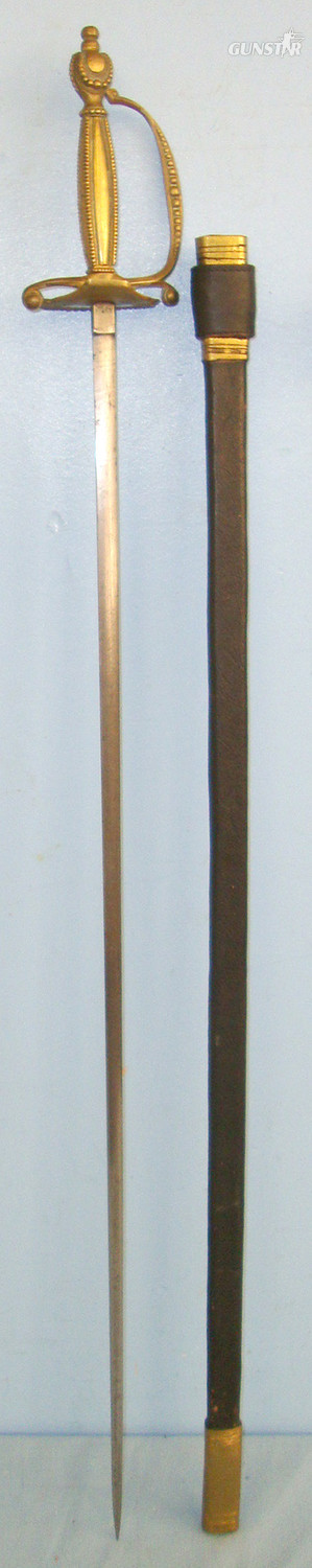  C1870 Victorian British ‘Ede Son & Ravenscroft Chancery Lane (London)’ Royal Household Court Small Sword With Ornate Brass Hilt & Scabbard With Frog. Sn 20739:6 Sword