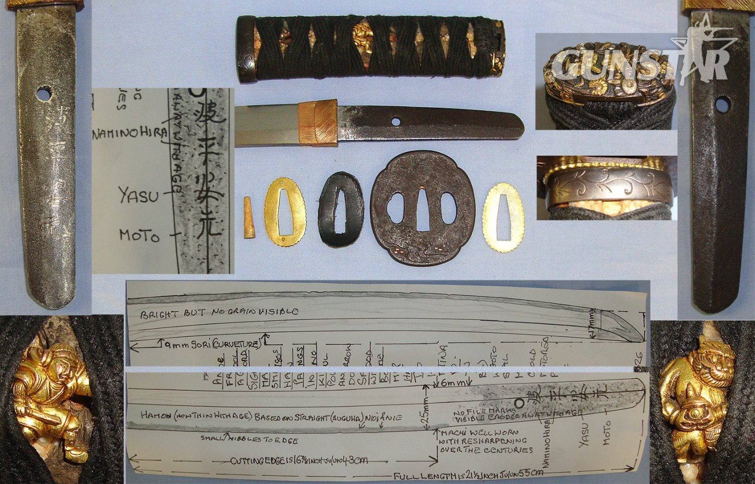 ANCIENT PRE 1600 KOTO PERIOD BLADE**Japanese Yamato Naminohira school Ko (Small) Wakizashi Sword Blade Smith Signed ‘Naminohira Yasu Moto’, Scabbard & Expert Assessment. Sn 23419 Sword