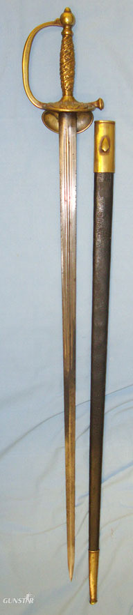 C1850 - 1871 Imperial French Gendarmerie Warrant Officer’s Sword With Clamshell Guard & Scabbard. Sn 10851:5. Sword in 