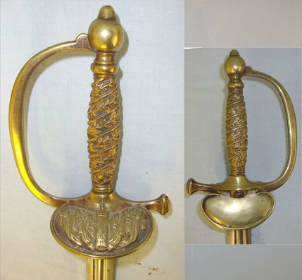 C1850 - 1871 Imperial French Gendarmerie Warrant Officer’s Sword With Clamshell Guard & Scabbard. Sn 10851:5. Sword