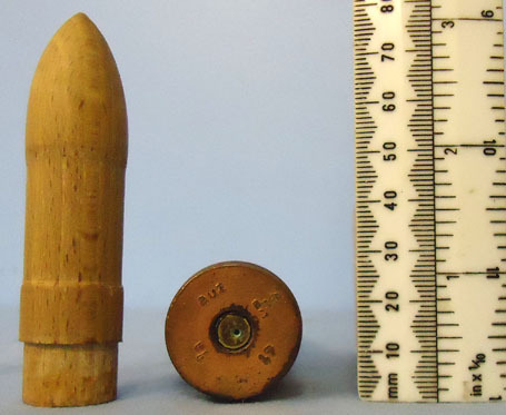  20mm Flak 38 Soluthern (20x138B) Wooden Bulleted Blank Round INERT German Kriegsmarine 20mm Flak 38 Soluthern (20x138B) Wooden Bulleted Blank Antique & Militaria