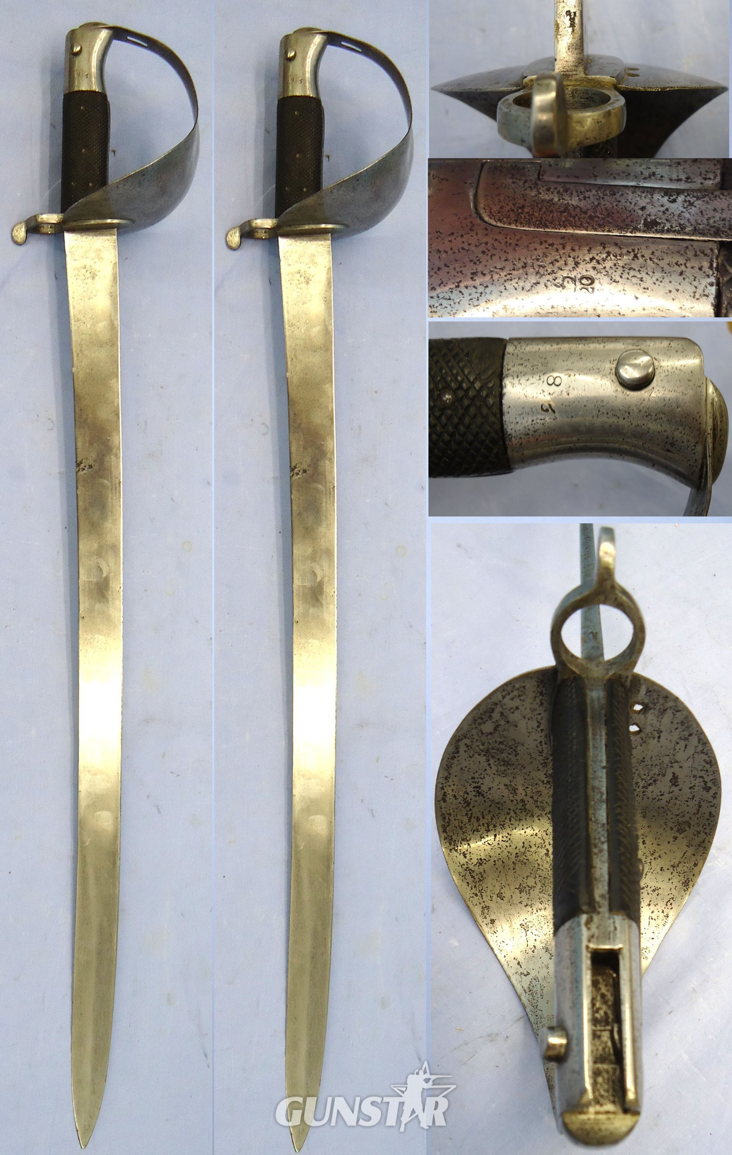 Rare** British Pattern 1859, 2nd Pattern Cutlass Sword Bayonet for the Enfield Pattern 1858 Naval Rifle. Sn 23478:69 Bayonet in 