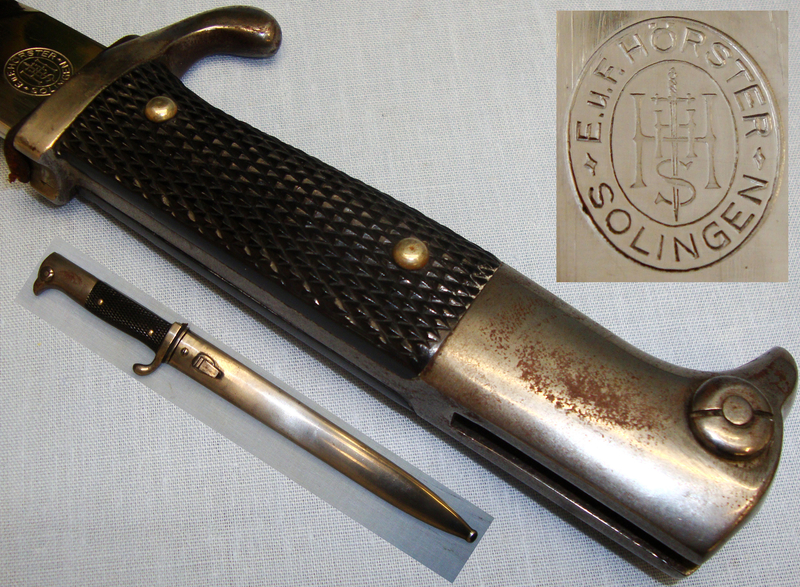 German Dress Bayonet and Scabbard, M98 pattern. BAYO 760. Bayonet