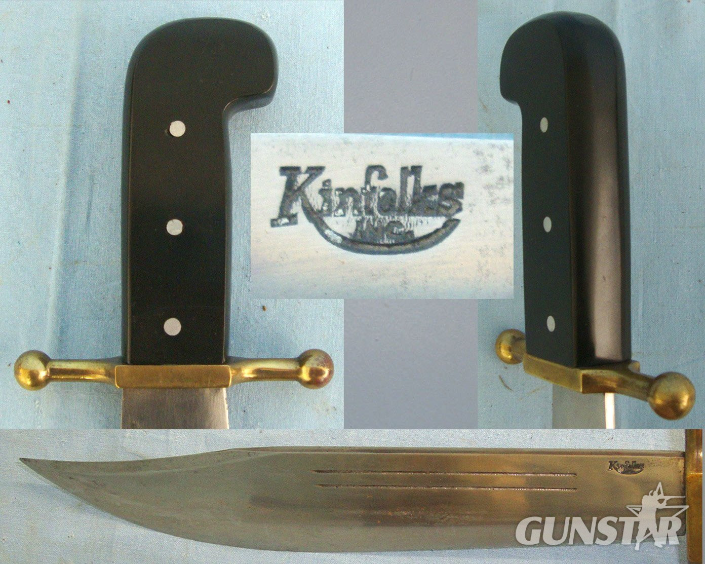 RARE MANUFACTURER**WW2 U.S.M.C. Kinfolks V-44 Combat / Survival Bowie Knife & Scabbard. ED 2544 Knive