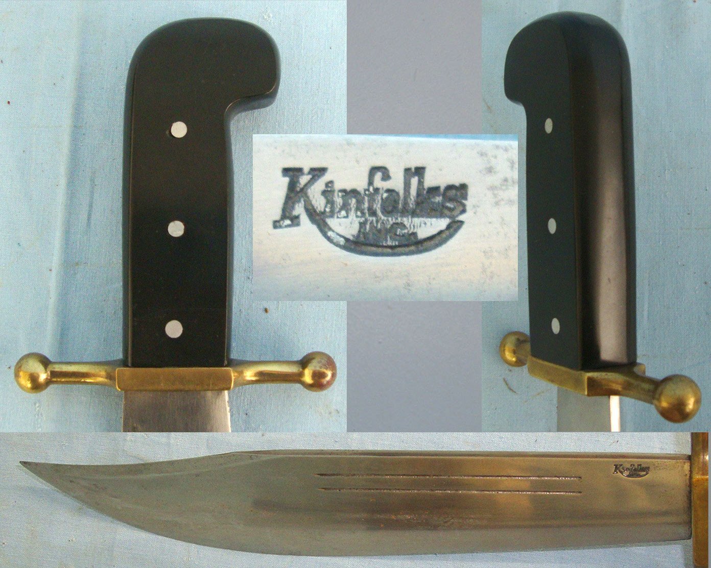 RARE MANUFACTURER**WW2 U.S.M.C. Kinfolks V-44 Combat / Survival Bowie Knife & Scabbard. ED 2544 Knive