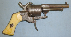 Lepage (Liège) Lefaucheux Patent 7mm Pin Fire Obsolete Calibre 6 Shot Double Action Revolver Wi 7mm Revolver