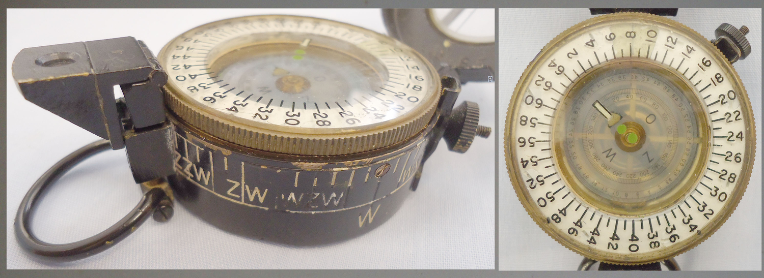 WWII era Prismatic Marching Compass by ‘N.V. OBSERVATOR ROTTERDAM’. MISC 878. WWII era Prismatic Marching Compass by ‘N.V. OBSERVATOR ROTTERDAM’. MISC 878. Antique & Militaria