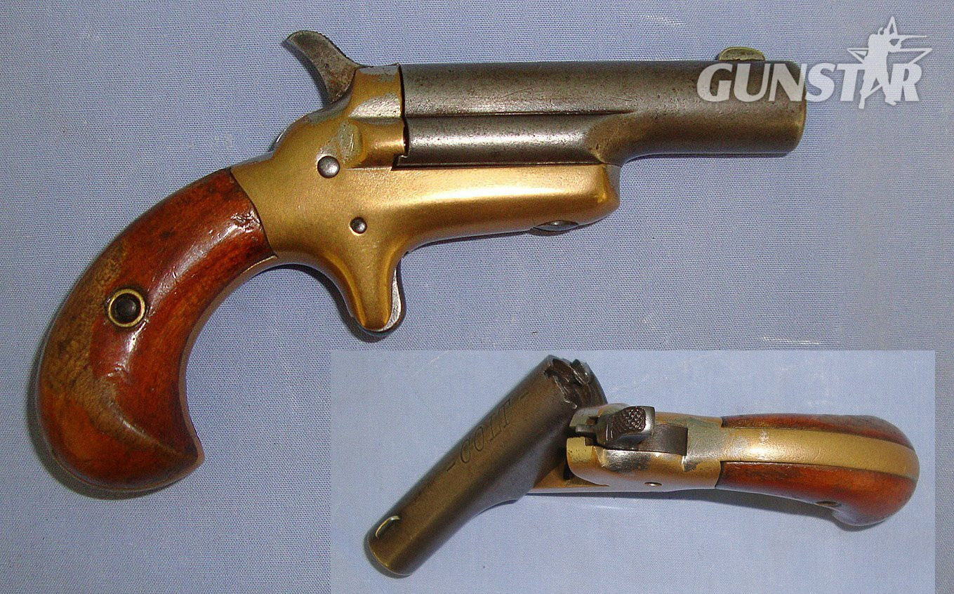 Colt With Pivot Barrel & Traces Of Original Factory Nickel Plate Finish. Sn 23166 .41 Short Rimfire Deringer in 