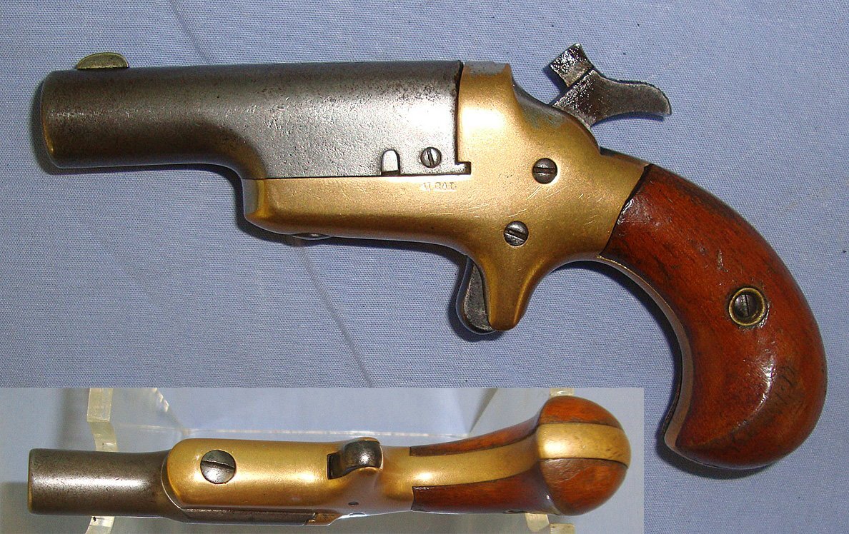  Colt With Pivot Barrel & Traces Of Original Factory Nickel Plate Finish. Sn 23166 .41 Short Rimfire Deringer